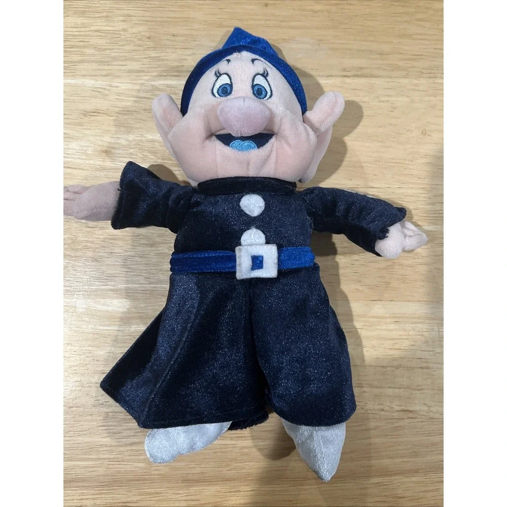 Disney Store‎ Dopey Plush Stuffed Doll Small Blue Robe Soft Toy Dwarf Snow White
